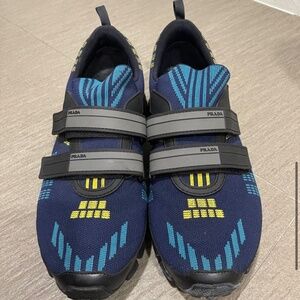 PRADA Men’s Sneakers - Navy Blue and Blackm - (EU 9/US 10) - Athletic Shoes